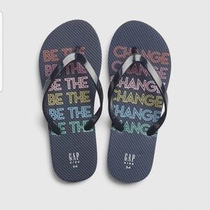 GAP Kids Be The Change Flip Flops NWT
